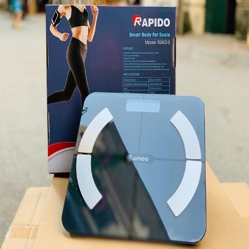 Cân sức khỏe điện tử Rapido kết nối Bluetooth, Bảo hành 12 tháng