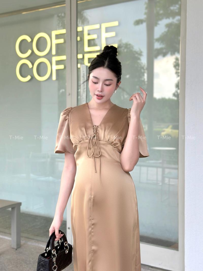 Product Introduction of T-Mie | Đầm Bầu Lụa Tô Châu Dáng Dài Sang Trọng Đi Tiệc, MD5094 Nữ Nhung phi 12