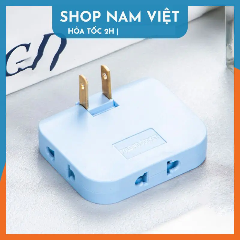 Ổ Cắm Điện Mở Rộng Xoay 180 Độ Chia Từ 1 Ra 3 Chấu Cắm 6