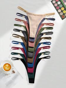 Tanga con anillos para mujer, 12/18 unidades de bragas cómodas y transpirables para uso diario, atuendos de verano 2024, bragas para mujer para todas las estaciones