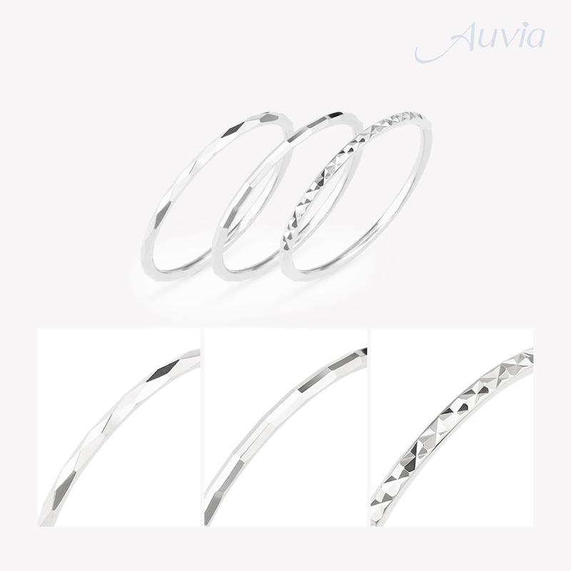 Nhẫn bạc nữ trơn mặt cắt lấp lánh trẻ trung. nhẫn bạc nữ thật 100% S925 nguyên khối đơn giản - Auvia Jewelry 8