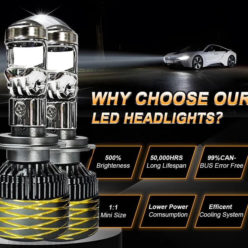 Product Introduction of ZTZPIE. 100000 LM 1000W CSP 3570 CHIP 6000K EMC Canbus lens H4 H7 9005 9006 Led Headlight For Car Light NO ERROR Bulb 12V Lamp 0