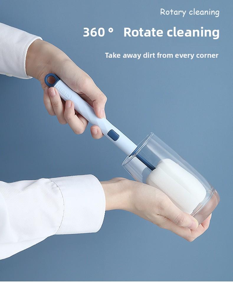 Product Introduction of Silicone Bottle Brush 360 Degree Rotation Baby Pacifier Cup Nipple Cleaning Brushes Set Handheld Soft Head Food Grade Watering 9
