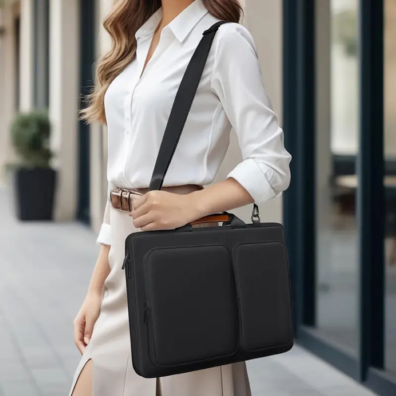 Omarando Solid Color Laptop Sleeve Bag with Shoulder Strap, Laptop Protective Case, Tablet & Computer Accessories for MacBook Air Pro 6