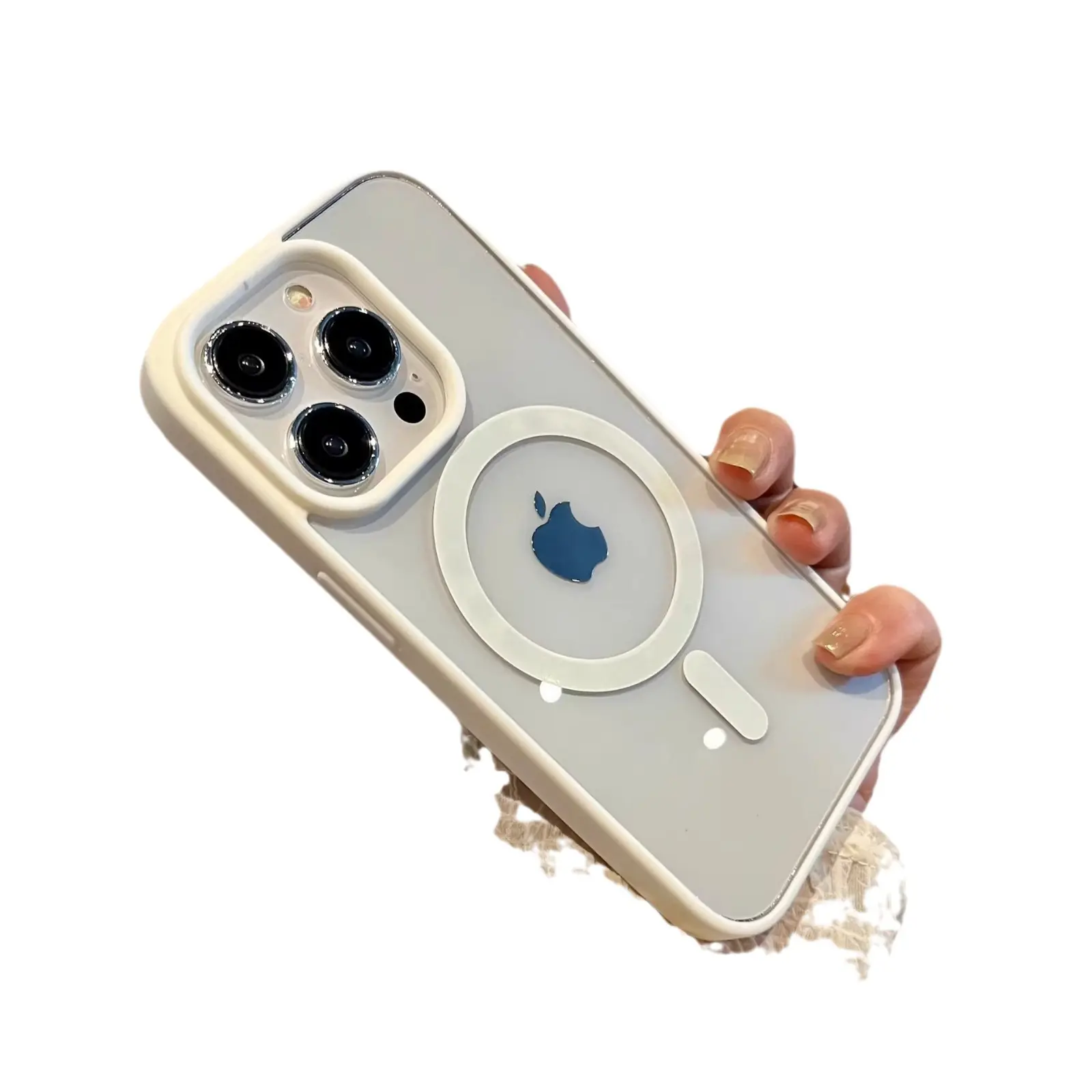 Macaron Silicone for Iphone16promax Phone Case Acrylic Magnetic Apple 15/14/13/12/11 Transparent Protective Case