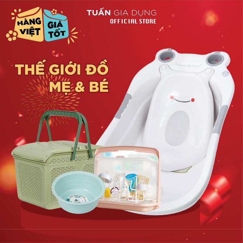 THẾ GIỚI ĐỒ MẸ & BÉ 3 Chậu tắm ếch cho bé Làn đi sinh Size to Úp bình sữa Bô gấu Móc treo Móc chùm cho bé hàng chính hãng Việt Nhật