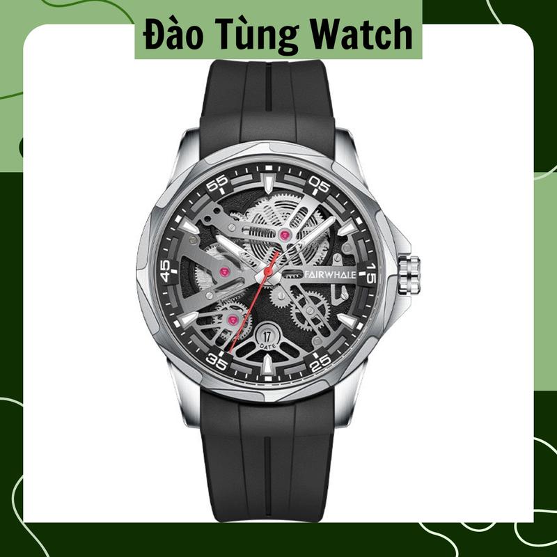  Đồng Hồ Cơ Nam MARK FAIRWHALE Watch Bánh Răng Cưa Tròn Máy Lịch Ngày Size 43mm Đeo Tay 