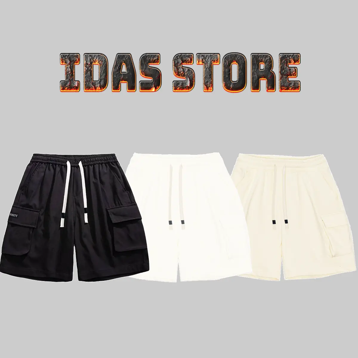 Quần short kaki túi hộp IDAS Store Menswear Nam Quần Dây Rút