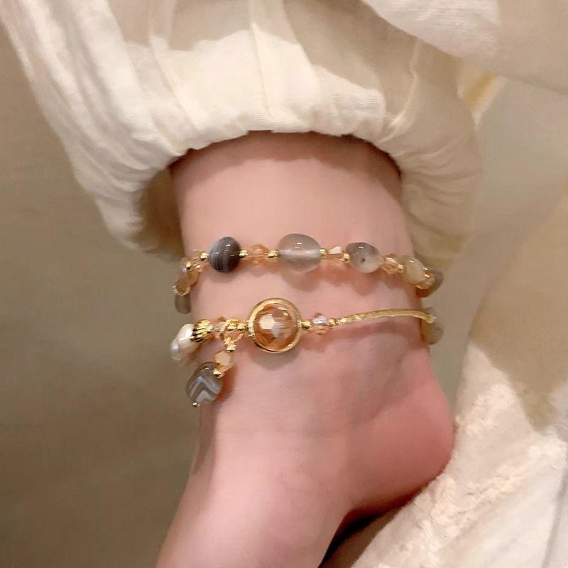 Product Introduction of Luxury Pearl Double Layer New Bracelet Crystal High-end Beaded Vintage Niche Exquisite Temperament Bangle Jewelry wlw  bracelets gelang  ldr  bergetar sweet  alhambra  bracelet cubic  zirconia 22