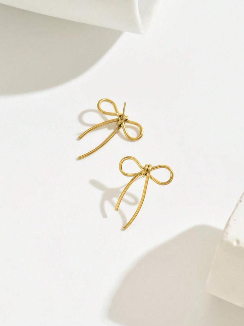 Product Introduction of Women's Elegant Bowknot Design Earrings, Cute Trendy Earrings, Fashionable Jewelry for Women for Daily & Party Decoration 3