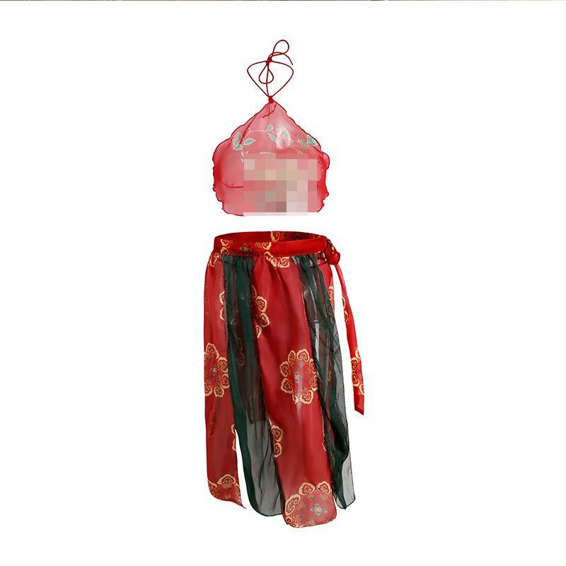 Bộ Đồng Phục Hanfu Kỳ Lạ, Yegeng Phong Cách Mới, Apsaras Bay Đôn Hoàng Cổ Đại, Đồ Lót Gợi Cảm, Băng Bụng Xuyên thấu In Hình Gợi Cảm, 2025 4