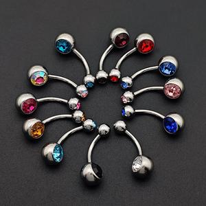 แหวนสะดือ ทำจากสแตนเลส 316 แพ้ง่าย เจาะสะดือ เครื่องประดับร่างกาย แหวนสะดือลอยน้ำ