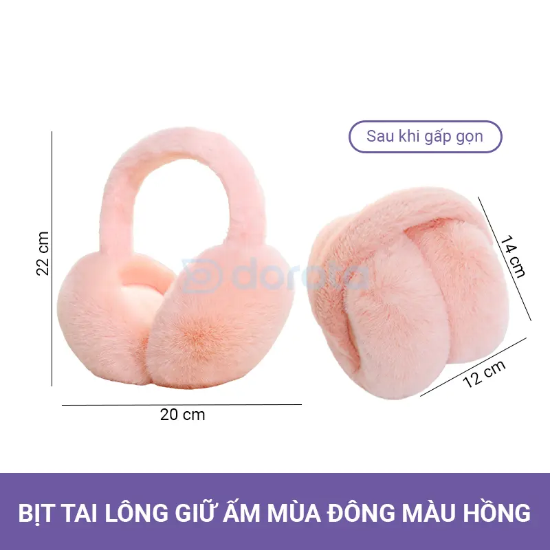 Chụp tai giữ ấm, bịt tai lông mùa đông gấp gọn mềm mại và thoải mái bảo vệ đôi tai khỏi giá rét mùa đông CT 8