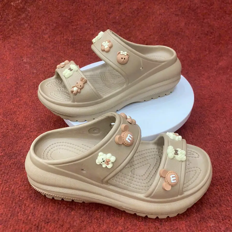 Dép Bánh Mì Nữ Quai Ngang Đế Cao 6 Cm , Dép Hai Quai Cross Chất Liệu Eva Siêu Nhẹ , Mềm Êm Chân Chống Trơn Trượt