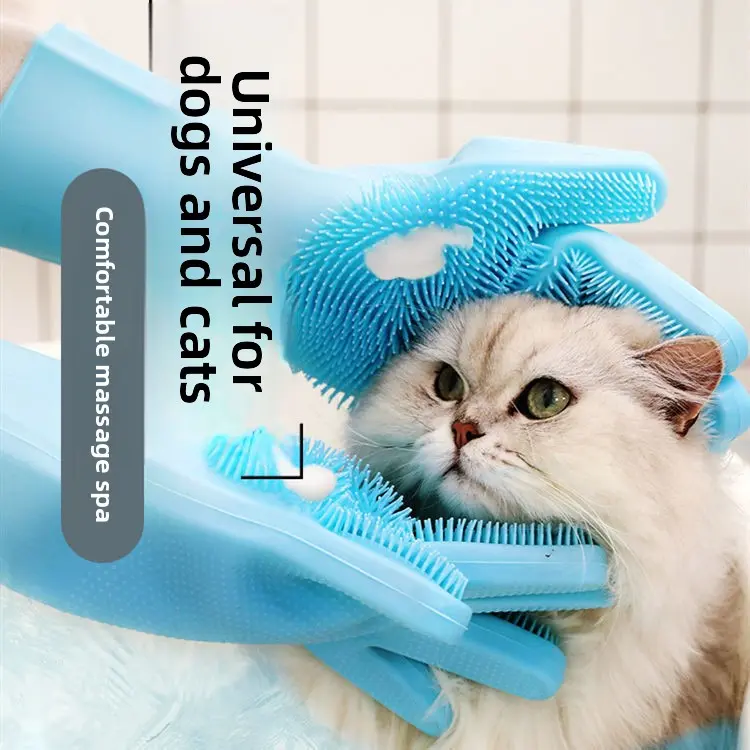 Pet Bathing Gloves, Miracle Baby Sponge Designed for Dogs and Cats, Suitable for Teddy, Golden Retriever and Other Pets. It Has the Function of Bath Massage, Thickening Design, Anti-Scratch and Anti-Bite.