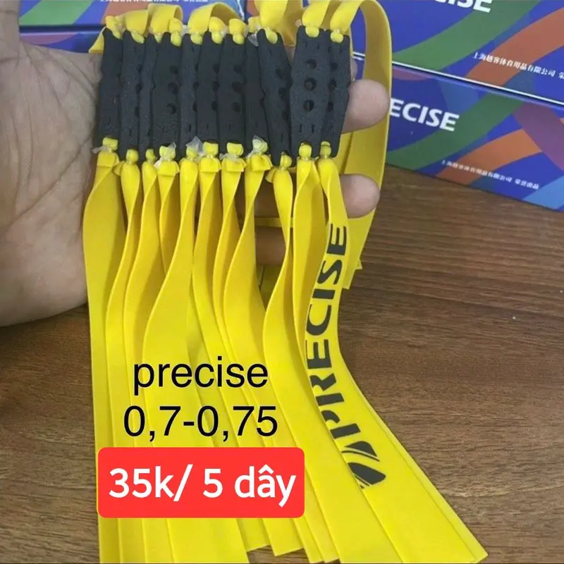 bộ 5 thun bắn bi precise 0.75, khổ 13mm × 19mm x 150mm, kéo tới má 0
