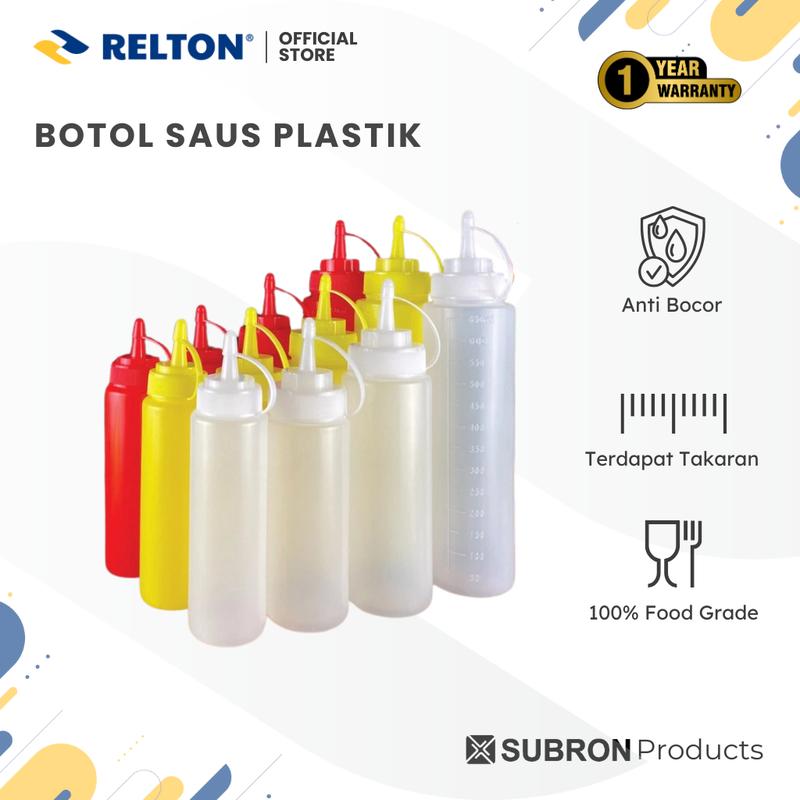 SUBRON Botol Saus 1 Lubang Tomat Kecap Sambal Mayonaise Wadah Bumbu ...