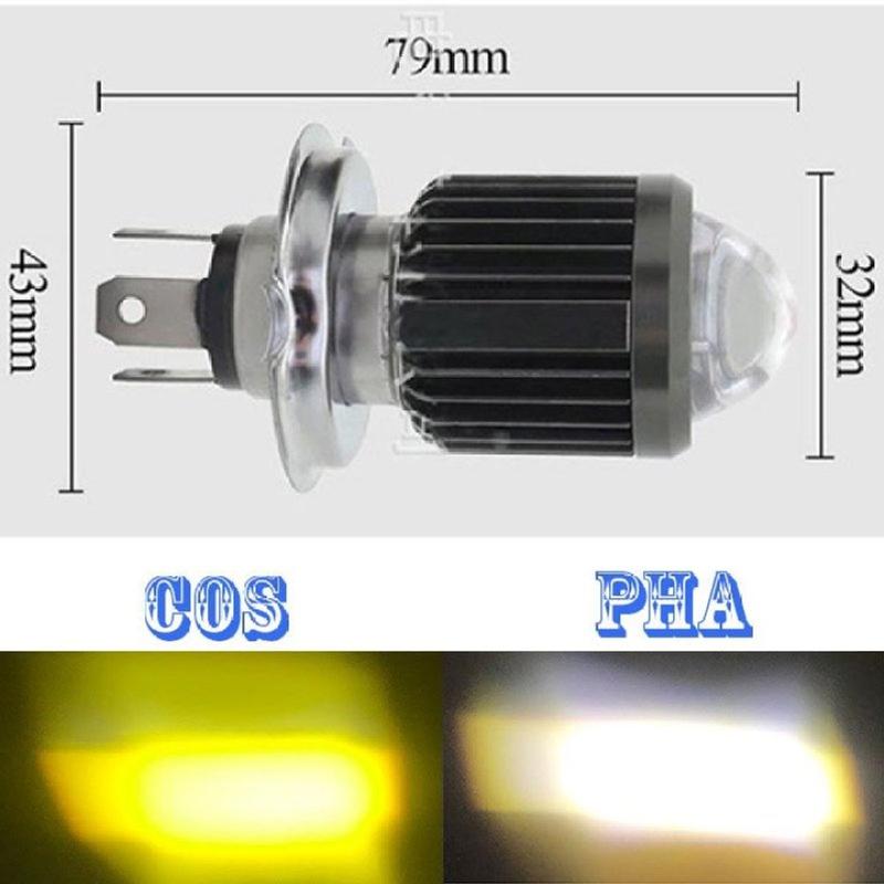 Đèn Pha LED Bi Cầu Mini Chân H4, M5 dành cho ô tô xe máy Siêu Sáng 2 Chế Độ Cos Vàng Pha Trắng Lắp Wave Sirius Exciter Lead Sh Phụ Tùng