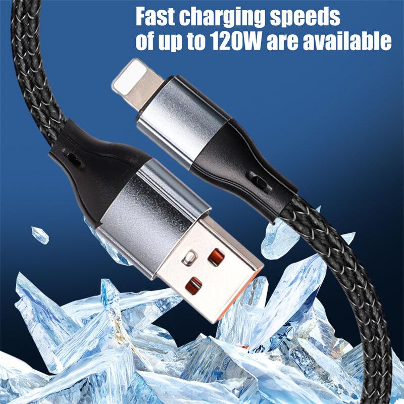 Cáp Sạc Siêu Nhanh, 100W, 3 trong 1, 6A, Micro USB và Type-C, Cáp dữ liệu Type-C, Tương thích với iPhone 15, 14, 11, Samsung và Huawei 7