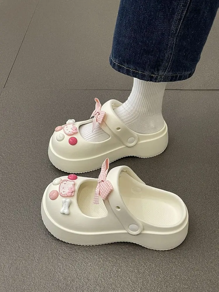 Dép Lê, Đế Dày, Giày Thoáng Khí Mary Jane Của Cô Gái, Dễ Phối Đồ Đi Đường Phố, Phong Cách Ngầu Thiết Kế Giống Như Phân, Dép Lê