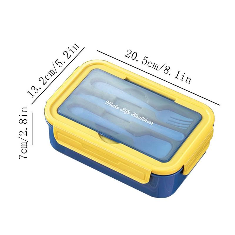 Product Introduction of 3 Compartment Bento Box, 1 Count Leakproof Lunch Box with Knife, Fork and Spoon, Durable Lunch Container for Adults & Teens & Kids 1