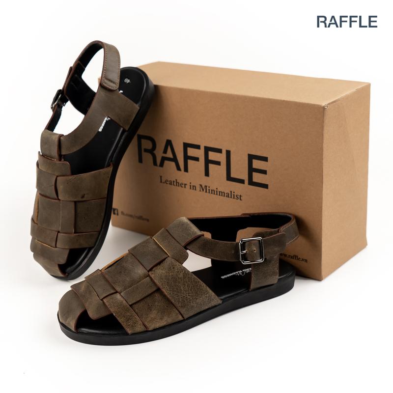 Product Introduction of Dép Da Bò Nam Raffle Fisherman Sandal  - Grey Kiểu Dáng Thanh Lịch, Đế Đúc Cao Su Chống Trượt 12