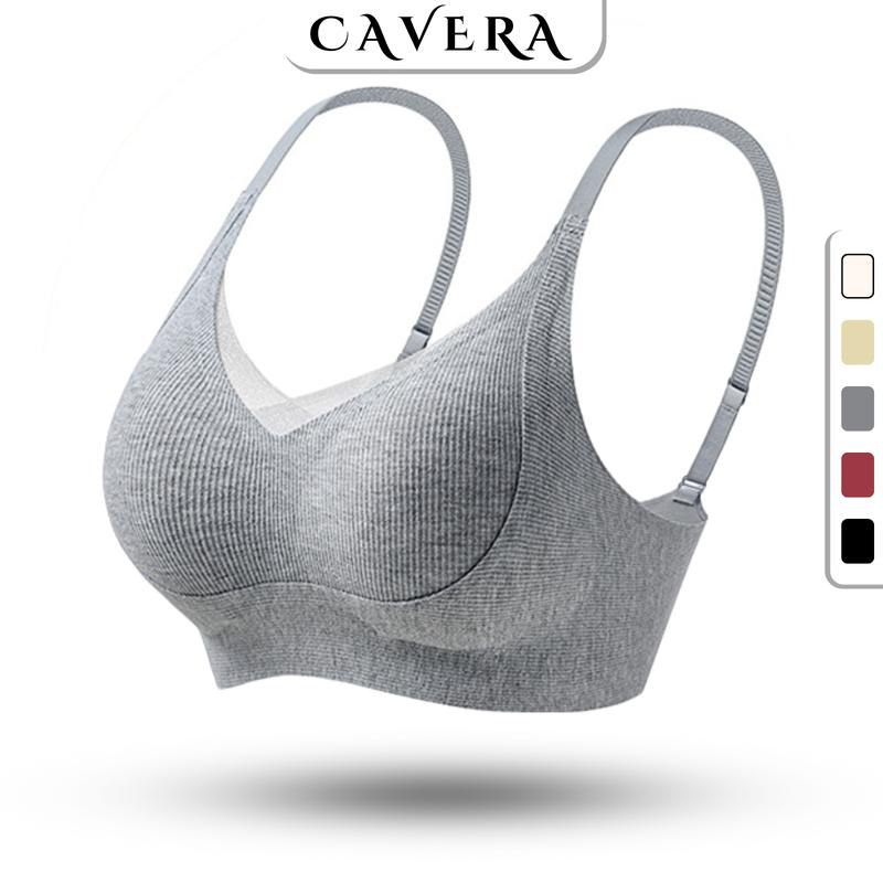 Áo Ngực Nữ Su Gân Tăm Quả Giọt Nước Đệm Mút Vừa Có Thể Tháo Rời, Áo Lót Mềm Nâng V1 Thoáng CAVERA A6522