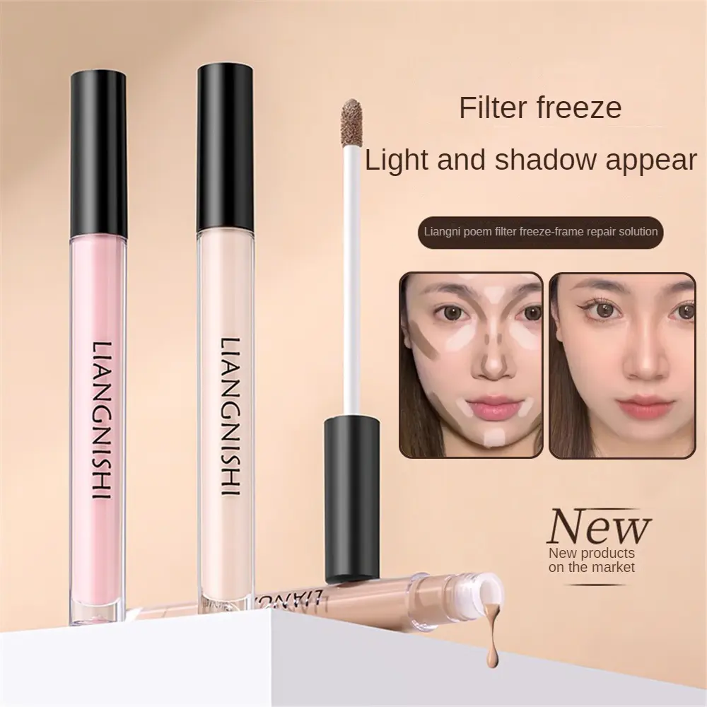 Dán Tạo Đường Viền Khuôn Mặt Không Thấm Nước, LIANGNISHI, Bút Bắt Sáng Lì Phấn Đánh Mũi, Bronze Mặt, Dán Tạo Đường Viền Dạng Lỏng, Để Làm Sáng Khuôn Mặt, Mỹ Phẩm Trang Điểm