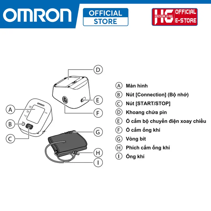 Máy Đo Huyết Áp Bắp Tay OMRON HEM-7143T1 | Kết Nối Bluetooth, Lưu Trữ 30 Dữ Liệu Đo Trong Bộ Nhớ - Bảo Hành Máy 5 Năm Chính Hãng 5