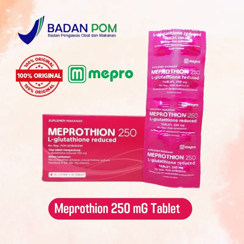 Meprothion 250 Tablet Suplemen Makanan Membantu Mencerahkan Kulit Perawatan Kulit 4