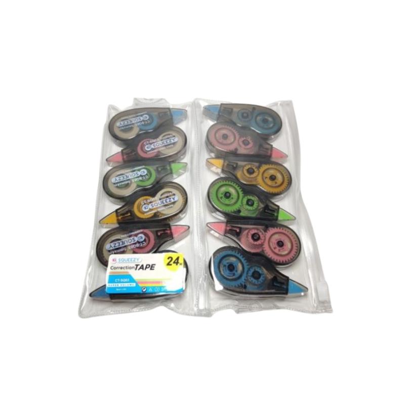 Tipex Kertas Squeezy 1 Set isi 6 / Correction Tape / Tip-EX Roll Murah 3