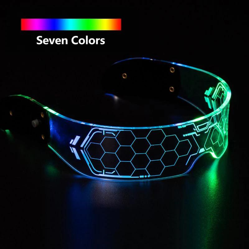 Product Introduction of Colorful Luminous LED Glasses for Music Bar KTV Neon Party Christmas Halloween Decoration LED Goggles Festival Performance Props 15