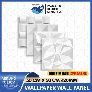 PAUS BIRU - WALL PANEL 3D PVC WALLPANEL WALLPAPER DINDING / WALL PANNEL 50X50CM dan 30x30CM