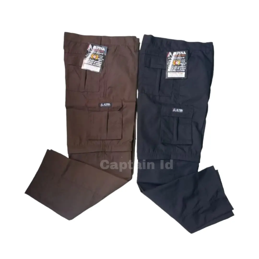 Celana PDL PDH Sekolah SD SMP SMA Dan Umum Saku ^ Retsleting Bagian Lutut Hitam Coklat Pramuka