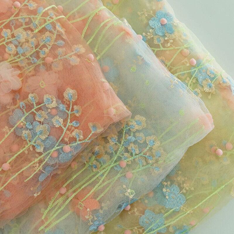Vải ren thêu, lưới hoa, vải tuyn, váy đầm, rèm cửa tự làm, thủ công, 1 yard 8