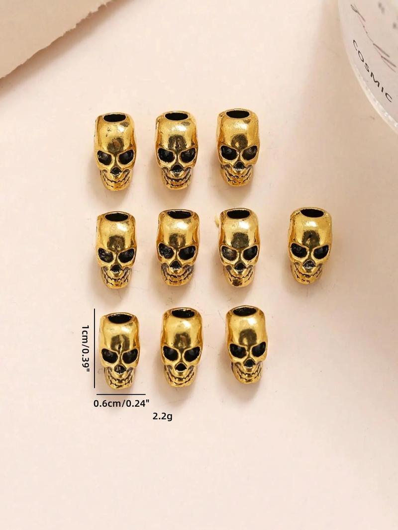 Product Introduction of Punk Style Skull Hair Ring, 10pcs Hair Accessories for Men & Women, Minimalist Headwear Suitable for Hair, Fashion Hair Accessories for Party, Daily Clothing Decor 11