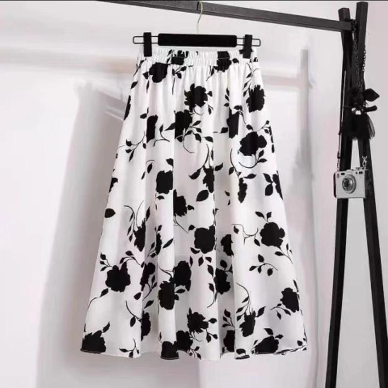 Product Introduction of Chân Váy Hoa, Chân Váy Cạp Cao Dành Cho Nữ, Phong Cách Mùa Hè, Chân Váy Nhỏ Nhắn, Dài Trung Bình Chân Váy Hoa, Kiểm Tra Đen Trên Nền Trắng, Hàng Mới Về Năm 2025 10