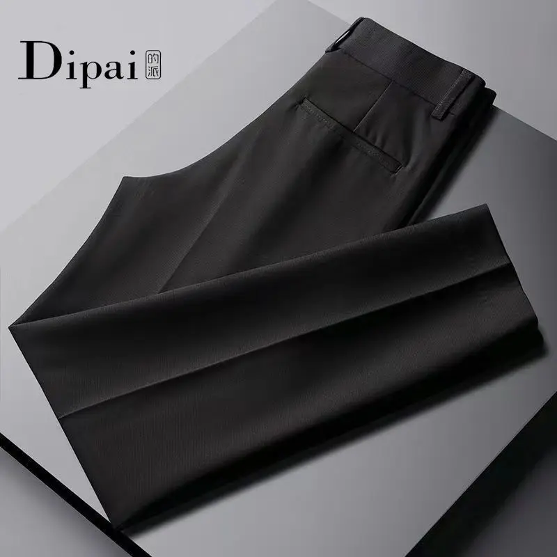 Quần Dài Âu Nam Cao Cấp, Ôm Sát, Dài Đến Mắt Cá Chân, Thích Hợp Cho Mùa Thu Và Mùa Đông, Thiết Kế Xếp Nếp, Quần Ống Đứng, Cho Nam