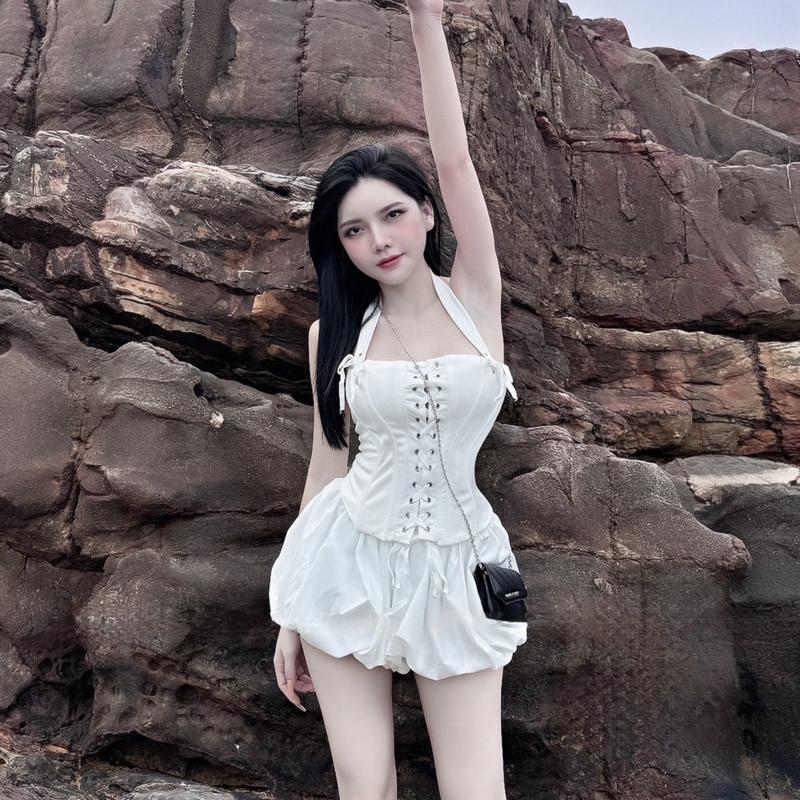 Set Áo Quây Quần  Bom Đan Dây Hàng L1 ôm gọn