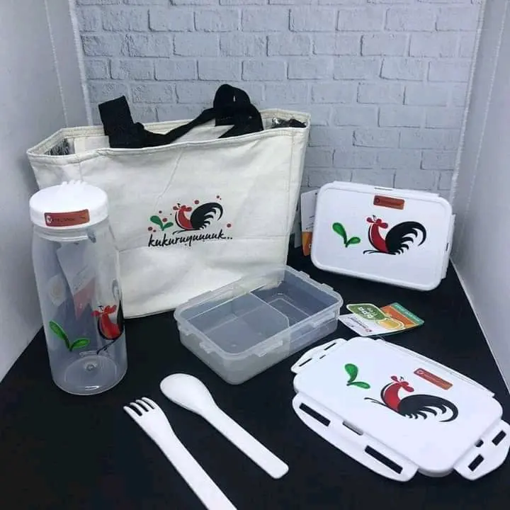 Tempat Makan Set Kukuruyuk Soft Lunch Kit Lunchbox Set