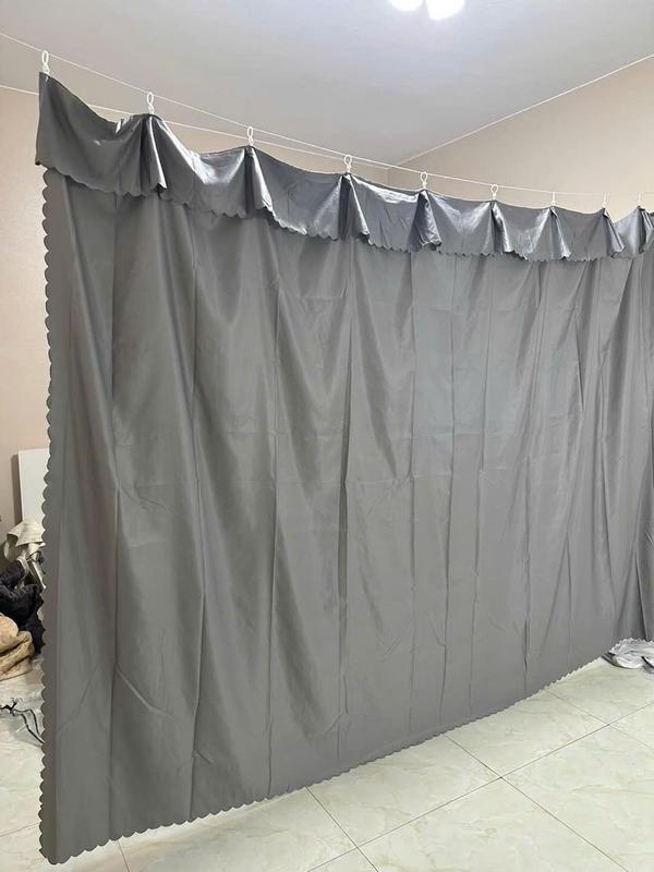 Rèm cửa ngăn phòng che nắng 1mx1m3,1m5x1m8,2m2x2m2,3mx2m2,4mx2m2,5mx2m, Tặng dây, mẫu xám đen sang trọng 3