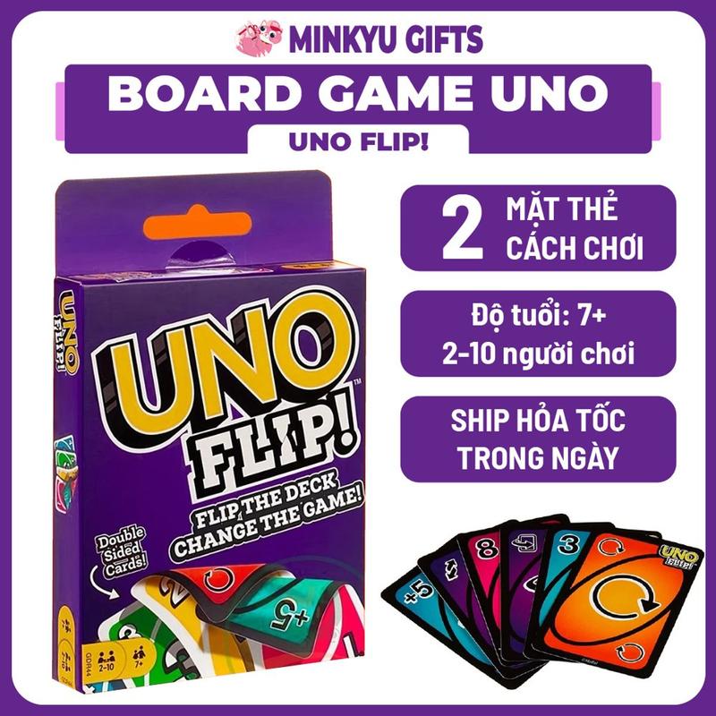 Uno FLIP TÍM 112 Lá Thiết Kế Nhỏ Gọn Board Game Uno Bộ Bài Uno Hấp Dẫn Chơi Cùng Bạn Bè