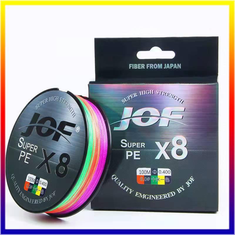 X8 JOF สาย PE4 PE8 PE9 ถัก8ยาว 100 เมตร สายpeยิงปลา สายpeตกปลา พร้อมส่งถูกที่สุด รองรับเก็บเงินปลายท