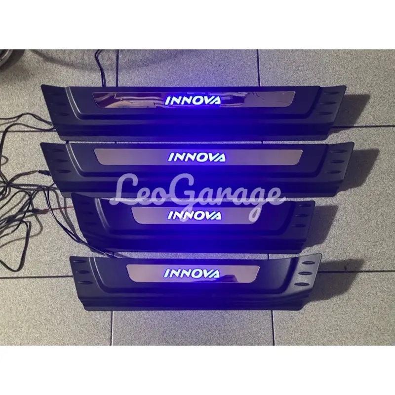 ALL NEW INNOVA REBORN VENTURER 2016 2019 2022 SILLPLATE SAMPING INJAKAN PINTU MOBIL HITAM LAMPU LED