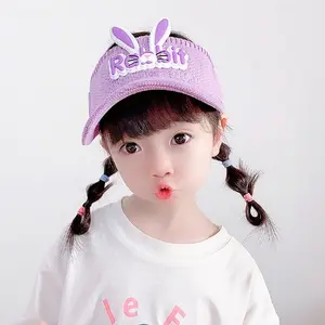 Topi Anak Perempuan Cewek Cowok Rajut Visor Pantai Sunshade Motif Rabbit Golf Fashion Outdoor Anti Sinar Uv