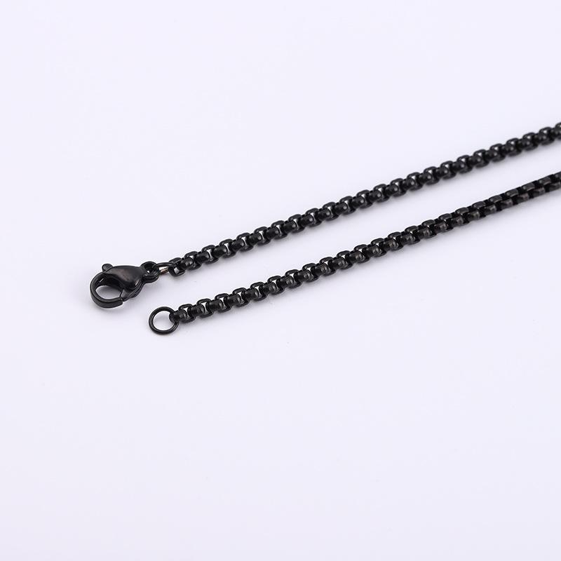 2,5mm thick electroplated square Pearl titanium steel pendant necklace 60cm long DIY decorations women necklace jewelry 3