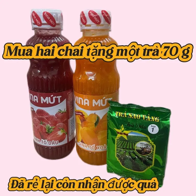 KHUYẾN MẠI  MỘT TRÀ 70G KHI MUA 2  Sinh Tố Trái Cây bất kỳ Vina Mứt 1000ml/ Đào, Dâu ,Ổi , Kiwi, mãng cầu … 0