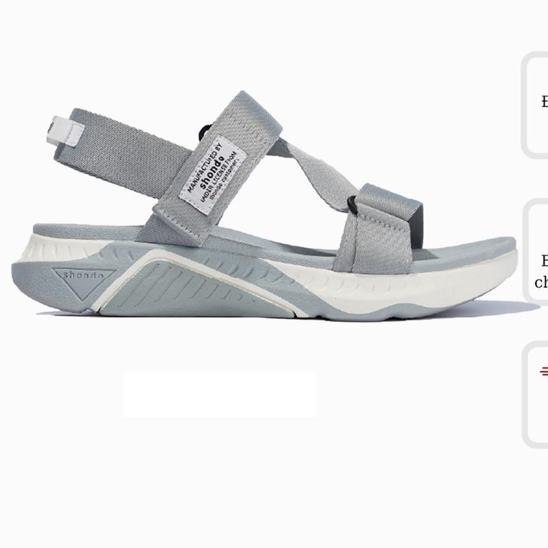 Giày sandals Shondo F7 racing xám trắng F7R2022