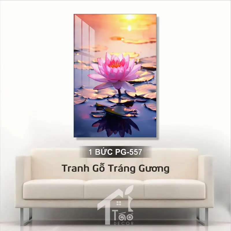 Tranh Gỗ Tráng Gương Phat Giao Tranh Treo Tường Phòng Khách, Tranh Decor Phòng Tho Tặng Kèm Móc Treo Và Đinh Ba Chân 6
