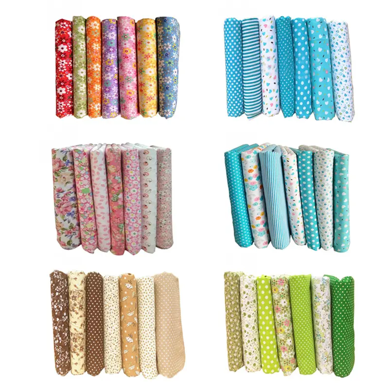 Vải Bông Tự Vá, Tr.Q, 7 Chiếc, 25cmx25cm, In Hoa, Vải May Vá, Vải Chần Bông 1
